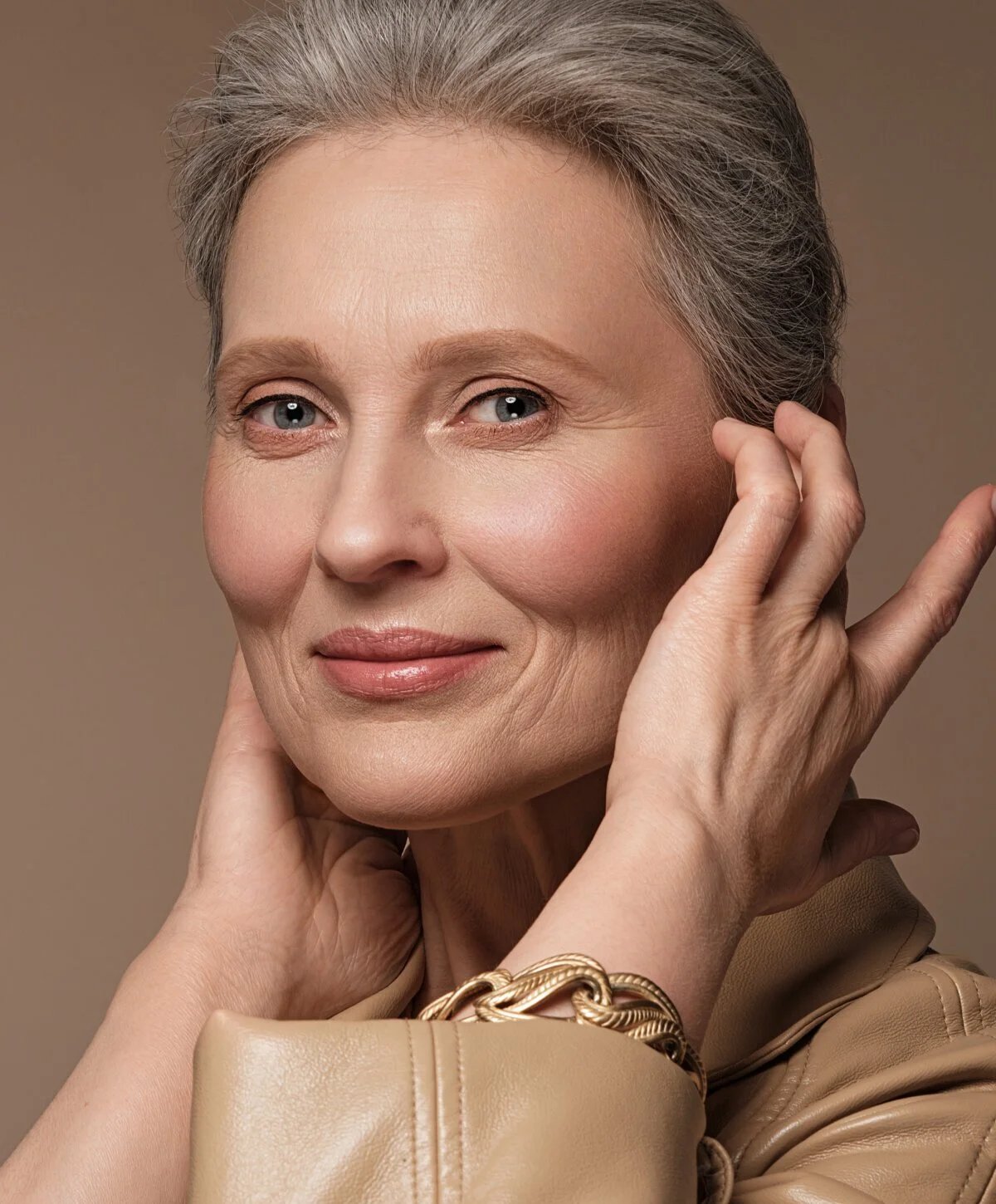 Beverly Hills Fractional Laser model with dark brown hair