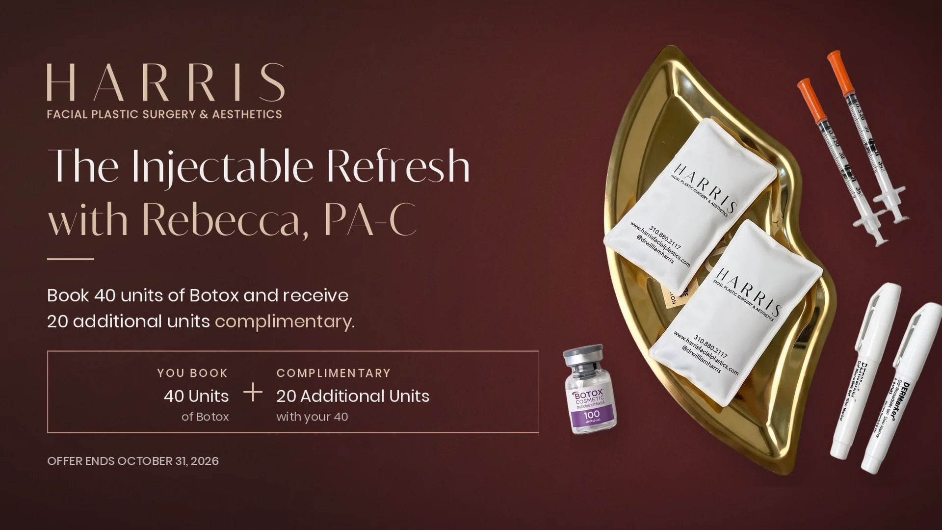 The Injectable Refresh with Rebecca, PA-C — book 40 units of Botox and receive 20 additional units complimentary